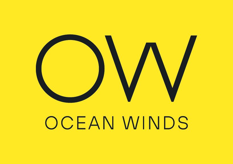 Ocean Winds black text on yellow background